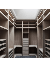 П-образная гардеробная комната в классическом стиле Рязань