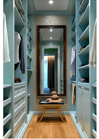 Параллельная гардеробная комната с большим зеркалом Рязань